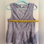 Venus  Purple Lilac Lace Full Zip Dress Blouse, Size L, EUC Photo 6