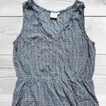 LOU LOU By2 Dress Sleeveless Women Size M/L Floral Blue Pullover V Neck EUC Photo 2