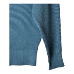 Carmen Marc Valvo Sweater Women Small Blue Ribbed Knit Button Detail Dolman Photo 5