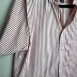 Lands' End Unisex Medium Striped Button Shirt 15 - 15.5 Neck Pin-Stripe Nautical Photo 1