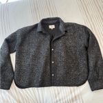 Tuckernuck NWT  metallic tweed jasper cropped button down size L Photo 6