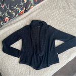 EXPRESS Black Metallic Shimmer Deep Cowl Top Wool Alpaca Mohair Blend Small S Photo 5