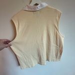 Island‎ Traders Sleeveless Polo Shirt Top White Yellow Collar XXL Cotton Vintage Photo 4