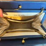 Andrew Geller Vintage  Blue Metallic satchel clutch with gold clasp EUC 70’s Photo 4