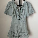 Saints + Secrets Saint + Secrets Green Ruffled Mini Dress Size Small Photo 1