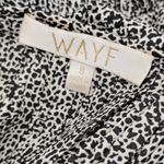 WAYF  Payton Plunge Neck Rhinestone Tie Blouse Top Black White Animal Print Small Photo 5