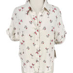 Japna  Martini Print White Button-Down Shirt Size Small NWT Photo 0