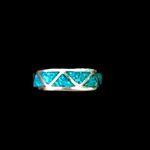 Sterling Silver VTG  Southwest Crushed Turquoise Inlay Ring Photo 1