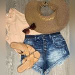 A New Day Nude Studded Criss Cross Slide Sandals Size 7 Like New Condition Photo 1