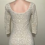 Bebe  bodycon dress nude undertone ivory top woman size M/L nice material thick Photo 5