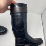 Burberry  Wellington black tall rubber rain boots sz 35 Photo 6