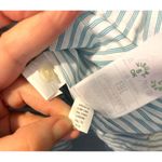 Gap  Womens Cotton Blouse Striped Teal White Bib Long Sleeve Size Small Photo 6