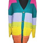 Polagram  Multicolor Button Front Midi Cardigan Photo 0