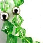 Green beaded rhinestone cross necklace Photo 7