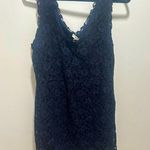 Joie  Navy Blue Floral Lace Sleeve less mini Cocktail dress Size Large Made India Photo 0