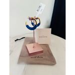 Alexis Bittar Retro Memphis 14K Yellow Goldplated Half-Hoop Earrings, Blue, NWT Photo 2