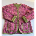 Provence d'amour Women Reversible Floral Jacket 100% Cotton Pink Green Size S Photo 11