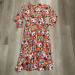 Kenar Vintage Ann Tjian  2 Red‎ Floral 3/4 Sleeve Dress  Size 6 Photo 1
