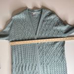 Chico's  Womens Cable Stitch Cardigan‎ Sz 1 (US M) Blue Open Front Comfort Office Photo 9