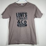 Levi's Vintage Levi’s Fitted Tee Shirt Brown Graphic T-shirt Heavy 90s/Y2K Sz S Photo 1