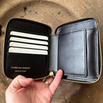 Comme des Garçons Commes des Garcons black leather outside pocket double-compartment wallet NIB Photo 1