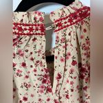 Savanna Jane Floral Print 3/4 Sleeve Mock Neck Peasant Western Embroidery Top 1X Red Photo 10