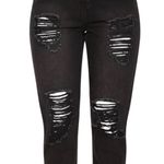 Pretty Little Thing BLACK EXTREME RIPPED UP MOM JEANS Photo 2