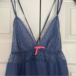 Victoria's Secret Victoria’s Secret Blue Lace Bodice Slip Tank Top Sz Medium Intimate Top Photo 5