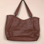 CHAPS Faux Leather Vegan Brown Silver-Colored Hardware Shoulder Tote Bag Photo 8