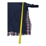 Loft  Navy Blue Plaid Trim Long Sleeve Tunic Dress Size M Photo 4