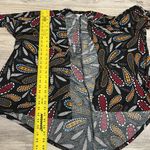 LuLaRoe Black Multi-Color Paisley Print Open Front Short Sleeve Cardigan Size S Photo 8