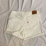 Levi's 45 Levi Mid Length Cuffed White Jean Denim Vacation Beach Minimalist Shorts 29 Photo 3
