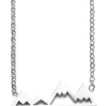 Boutique White Gold Plated Mountain Bar Pendant Necklace, 16-18”‎ Photo 0