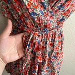 American Eagle 💥🆕 ShortSleeve Openback Tie Waist Floral Print Romper S🆕 Photo 4