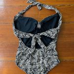 Seafolly Black and Ivory Halter Adjustable Tie Shirred One Piece ~ Size 6 💛🍄 Photo 1