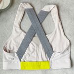 Lululemon  Bra Colorblock Sz 2 Pink Green Gray Pastel Crossback Photo 0