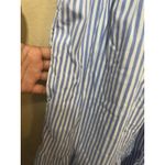 J.Crew Blue White Stripe Tiered Ruffle Neck Sleeveless Midi Dress Size 12 Photo 6