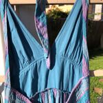 Urban Outfitters UO Betsey Linen Halter Blue Boho Midi Dress  S Photo 7