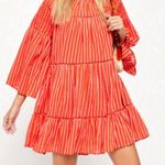 Free People NWT  Lola Embroidered Mini Dress, Capri Orange, Size XS Photo 2