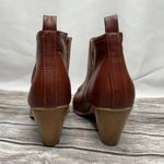 Unbranded Faux Leather Notched Ankle Booties 8.5 Cognac Warm Brown Exposed Ankle Size undefined Photo 5
