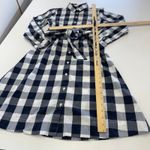 J.Crew Dress Womens Size 0 Gingham Plaid Button Down Shirt Dress Belted Black Photo 8