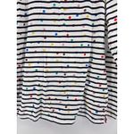 Boden Striped Long Sleeve Shirt Rainbow Polka Dot Cotton Boat Neck Women US 8 White Photo 1