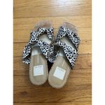 Dolce Vita Naji Cork Wedge Mule in Leopard Satin/Square Toe/Size 9 Brown Photo 4