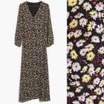 Madewell  Wrap-Front V-Neck‎ Maxi Dress in French Floral True Black Size 2 Photo 2