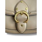 Coach  Beat Saddle Bag in Taupe Glovetanned Leather Two Crossbody Straps EUC Photo 8