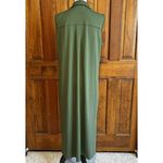 Soft Surroundings Green Sleeveless Maxi Dress Wooden Buttons Women's Size Large Photo 2