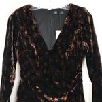ZARA  TRF Leopard Print Velour Ruched Long Sleeve Dress Sz XS Photo 1