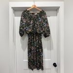 Tracy Whimsical Moody Cottagecore 90’s Black Floral Sheer Midi Dress S/M FLAW Size M Photo 13