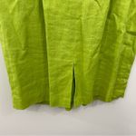 Lafayette 148 Linen Midi Dress Size 14 in‎ Bright Green V Photo 3