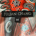 Julian Chang Women’s Size M Orange Paisley Half Zip Sleeveless Swing Dress Size M Photo 5